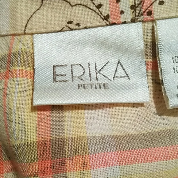 Short Sleeved Plaid & Floral Print Shirt PL NWOT - Picture 5 of 7